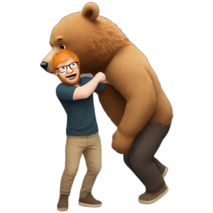 ed sheeran fight with a bear emoji