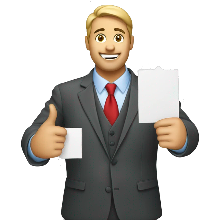 Realtor holding for sale sign emoji