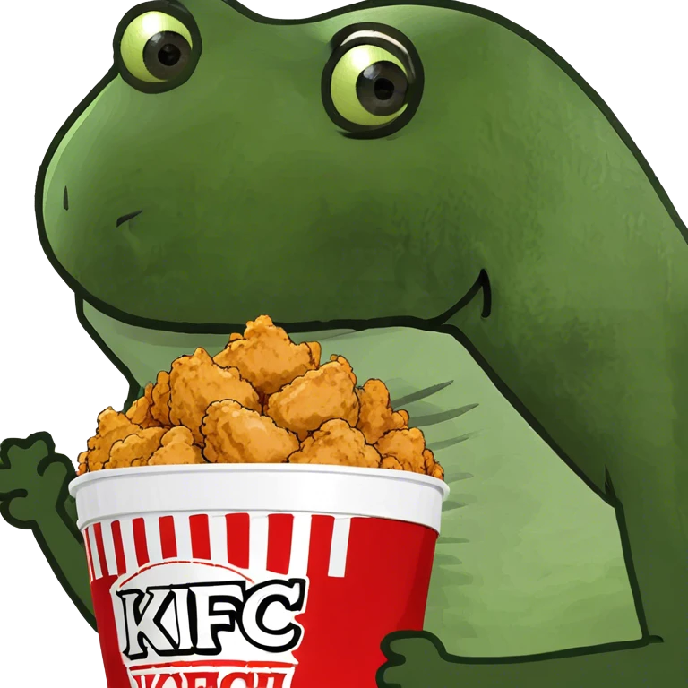 bufo raises a bucket of KFC chicken emoji