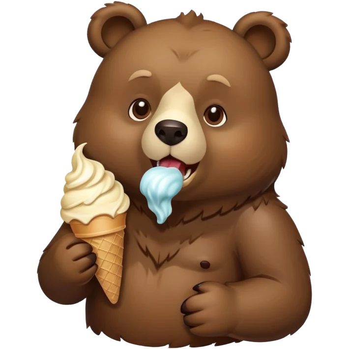 bear eating ice cream emoji