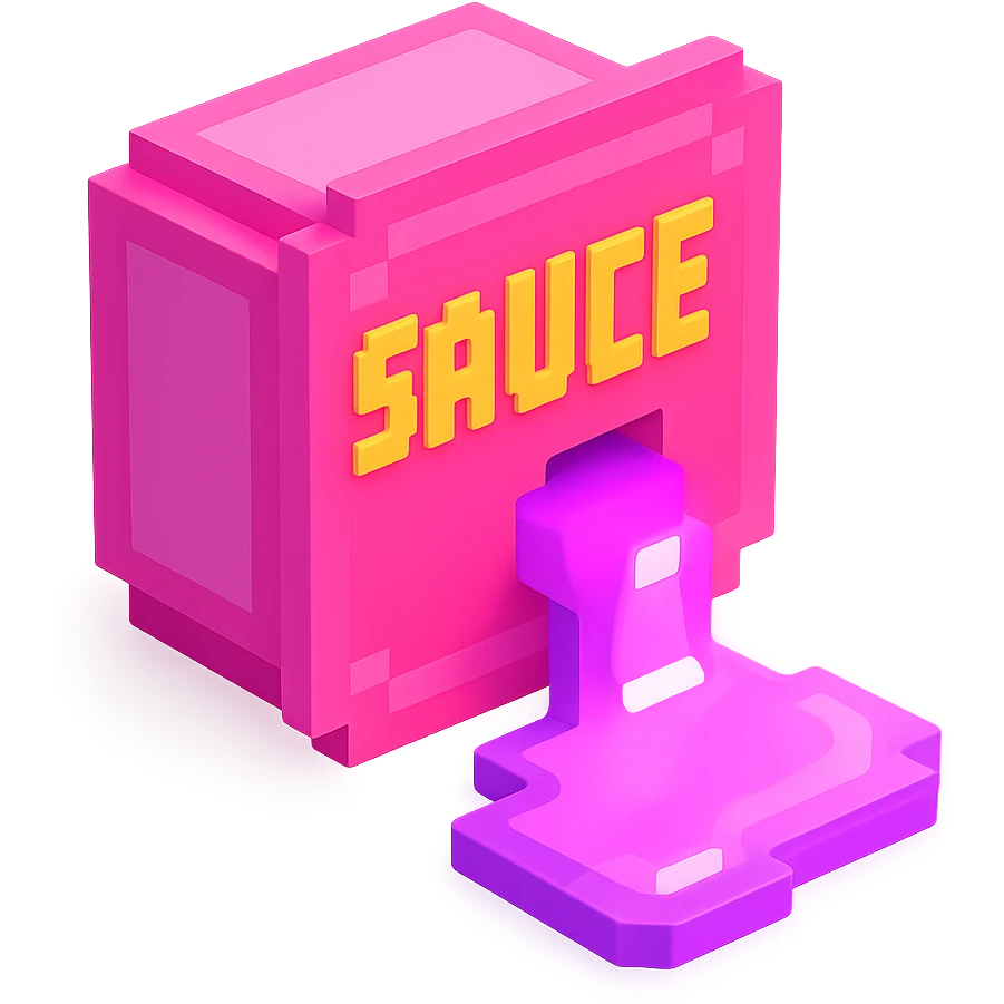 сделай соус из фастфуда розовый светящийся, no background  emoji