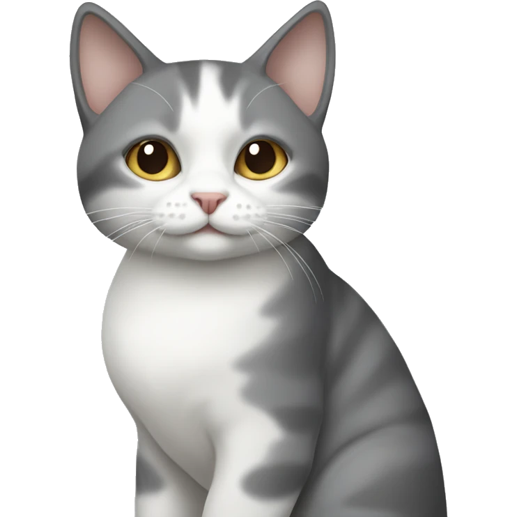 Grey and white bicolor cat  emoji
