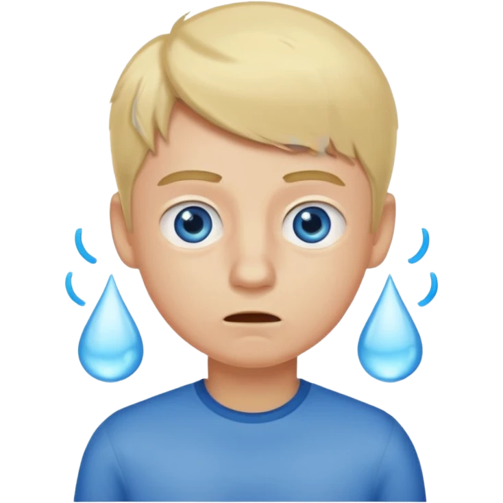 boy with an unpleasant body odor, blond and blue eyes. emoji