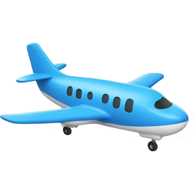 Little blue plane with a smiley face emoji