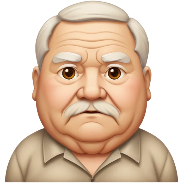 Old fat man with a low taper fade emoji