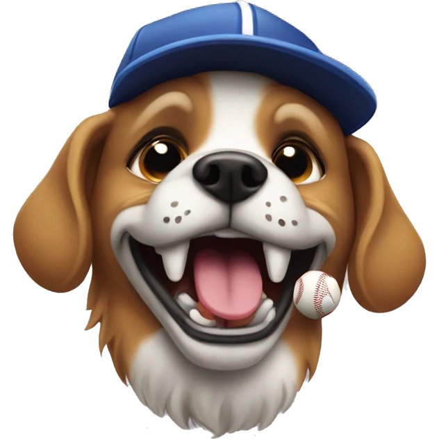 Dog with baseball in mouth  emoji