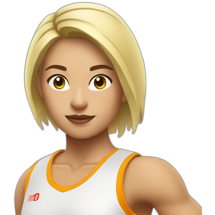 Chica rubia entrenando emoji