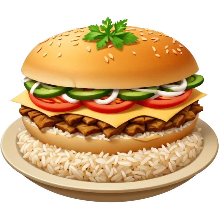 rice topped with döner emoji