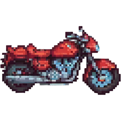 simple red motorcycle, pixel art style, small favicon icon emoji