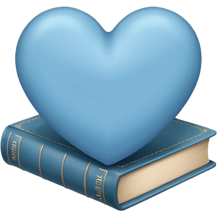 Light blue heart with books emoji