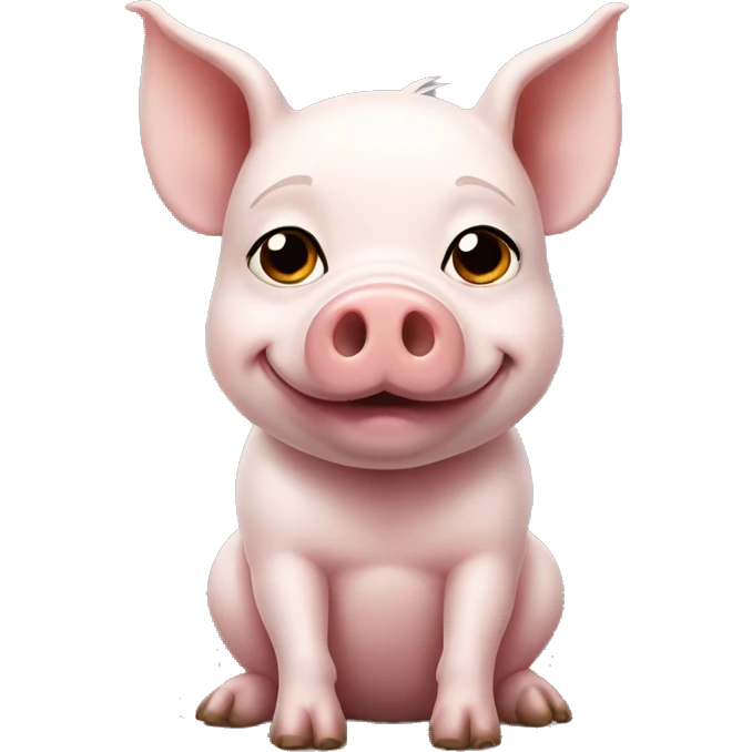 pig holding white little dog with pointy ears emoji