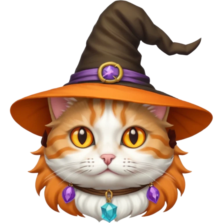 A cat with a witch hat emoji