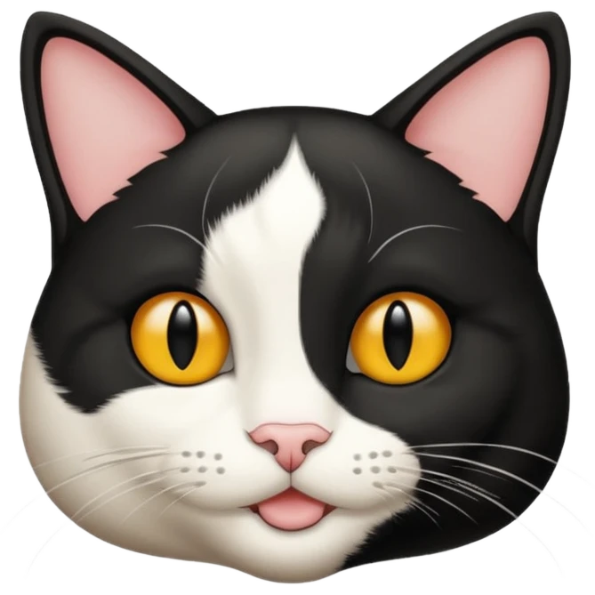 tuxedo cat smirk emoji
