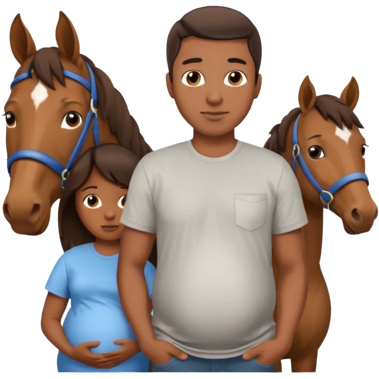 pregnant man with horse emoji