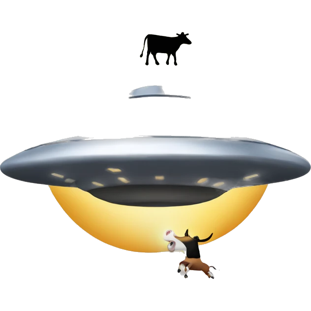 UFO abducting a cow emoji