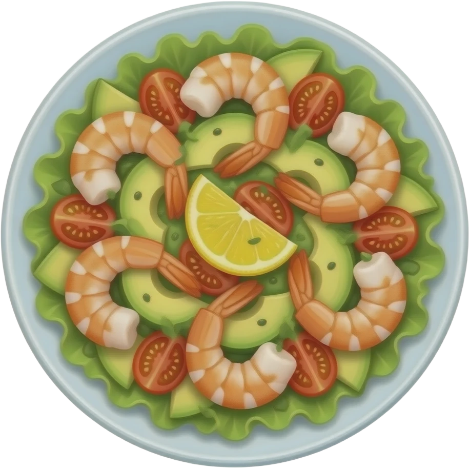 A plate of shrimp salad emoji