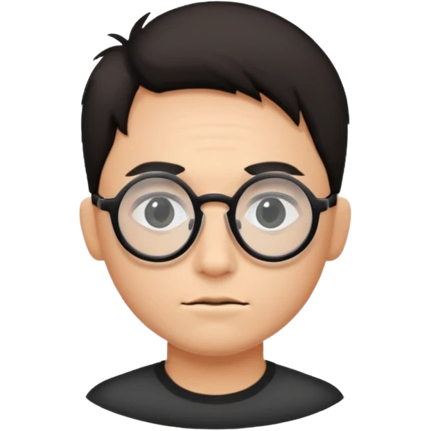 Only Circle black glasses with a scar without face  emoji