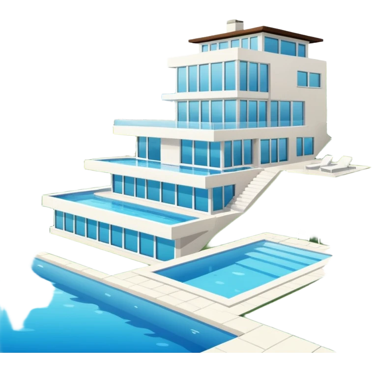 modern house on the hill, with a pool ON THE HILL WITH VIEW OF THE CITY emoji