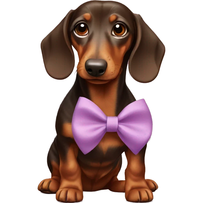 Daschund wearing a bow emoji