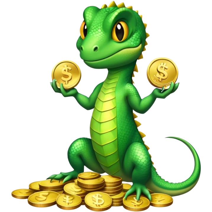 Lizard with money emoji
