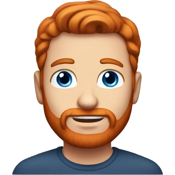 red headed man, blue eyes no beard emoji