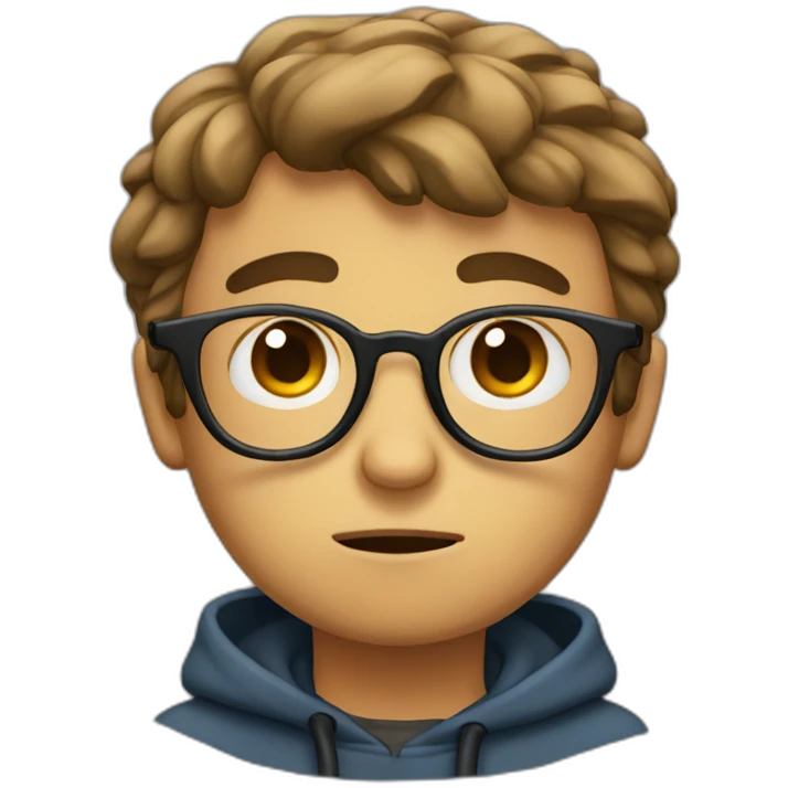 sad boy with glasses emoji