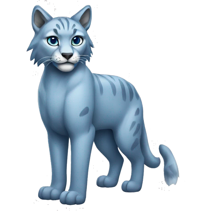 A blue lynx full body emoji