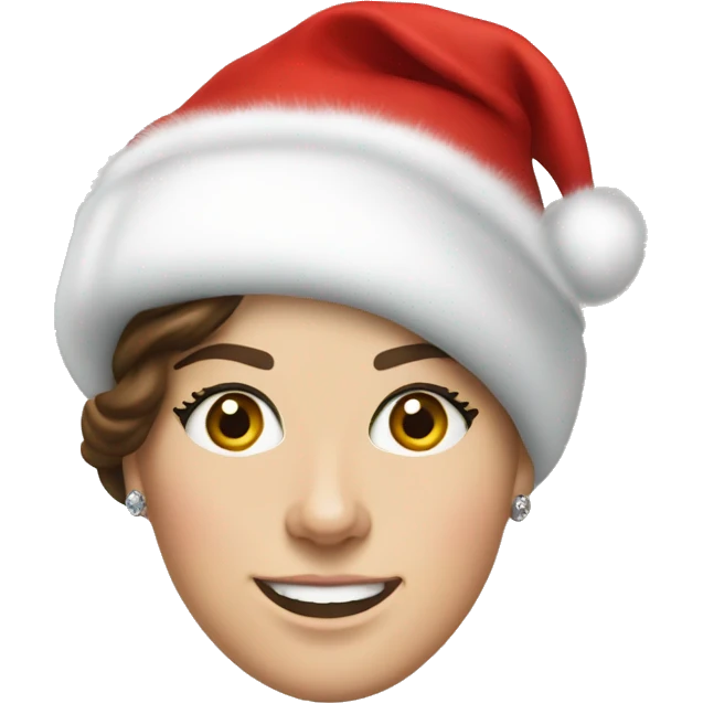 Kate Middleton wearing a santa hat emoji