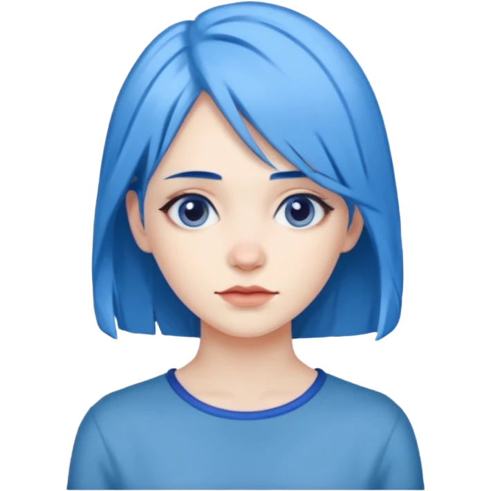 vizard woman with blue hair emoji