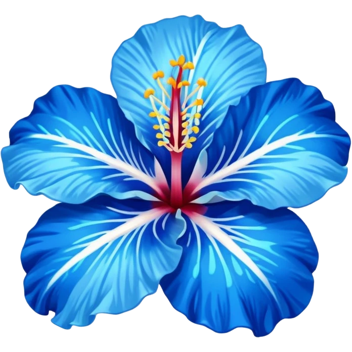 ultramarine hibiscus w cyan center 
replace purple/yellow with whitw emoji