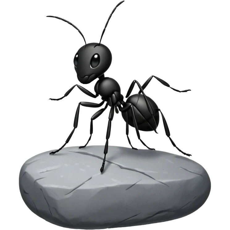 an ant that is jumping over stones emoji