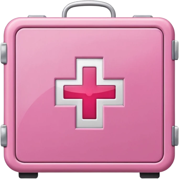 
pink first aid kit cabinet front glass emoji