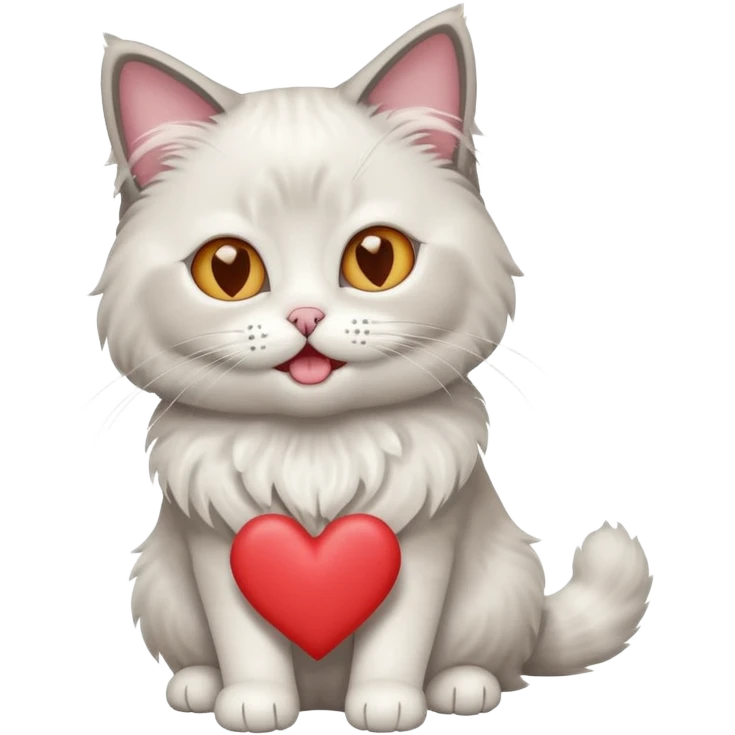 Full body ragdoll Cat with love heart eyes and mouth open emoji