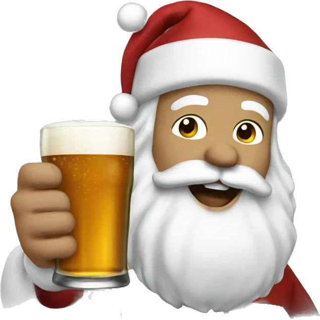 Santa drinking a pint emoji