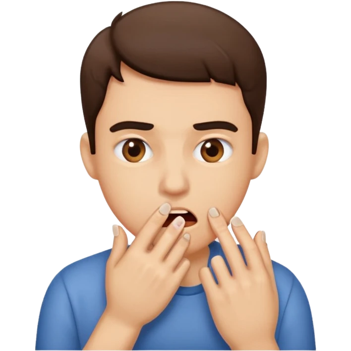 Someone biting their nail nervously  emoji