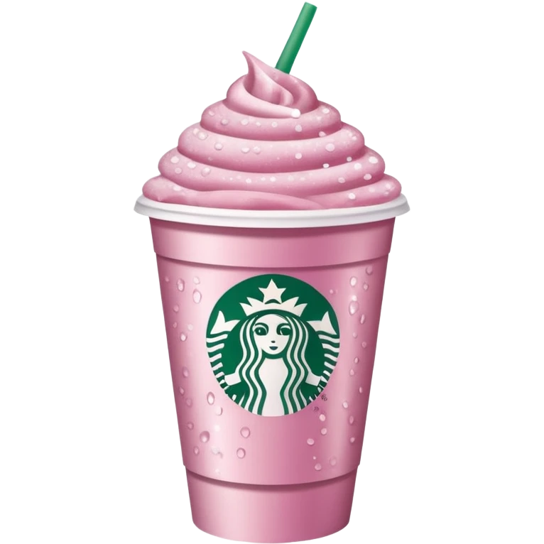 Light pink Starbucks coffee with sparkles emoji