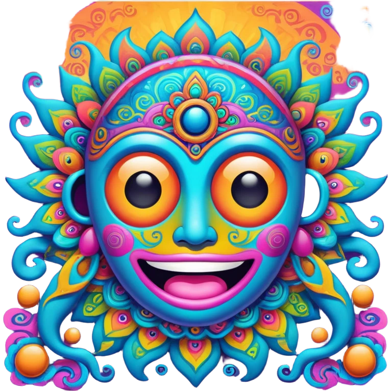 Psychedelic Goa trance funny jumpy crazy emoji