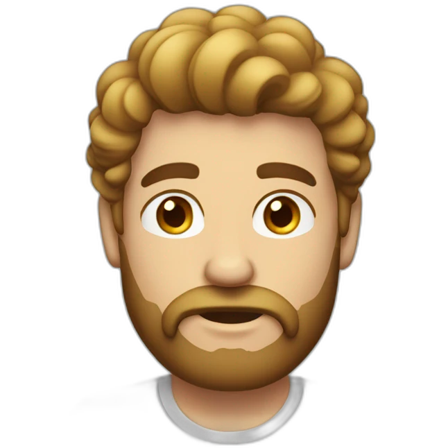 hombre blanco con barba y cabello ondulado emoji