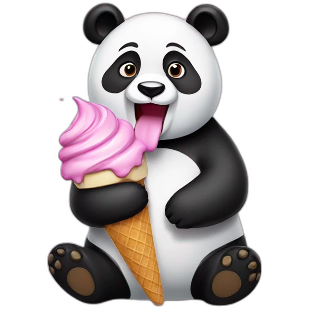 Panda eating ice cream emoji