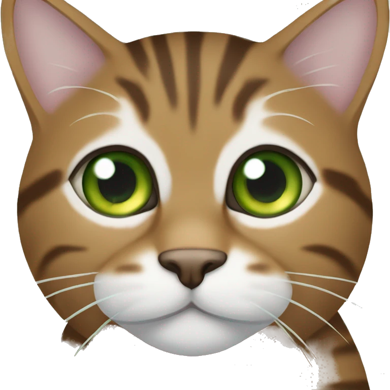 green eye, brown tabby cat from head to toes emoji