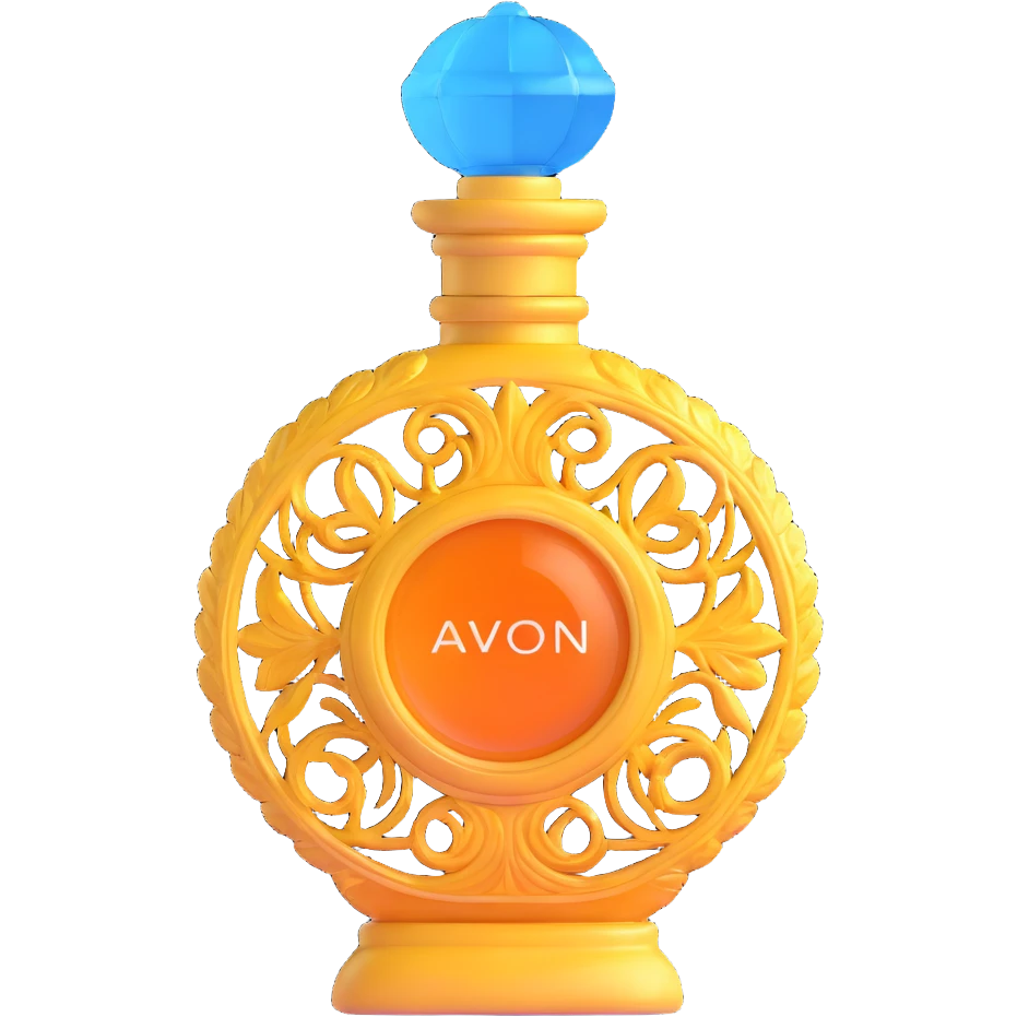 vintage AVON perfume bottle, ornate glass design from 1970s emoji