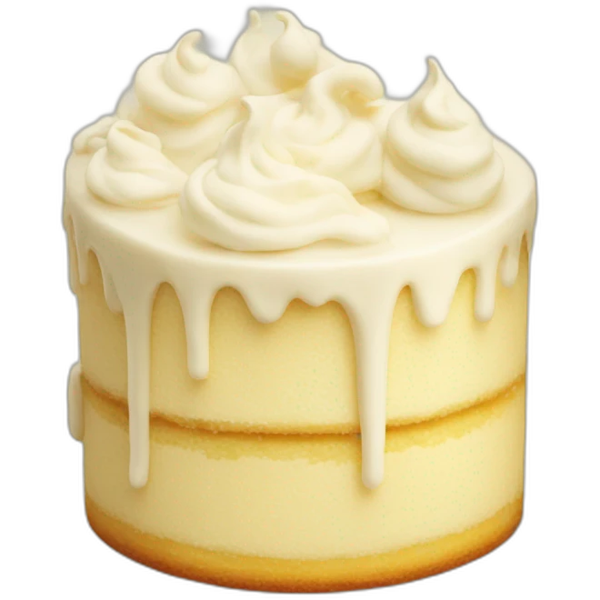 Vanilla cake smiling emoji