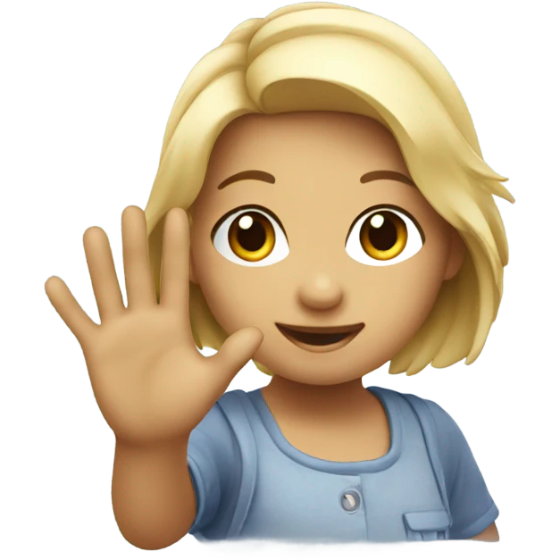 Cute girl waving  emoji