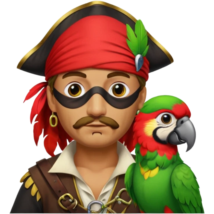 pirate and parrot emoji