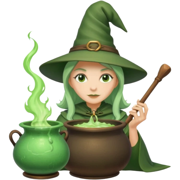 green witch cooking potion emoji
