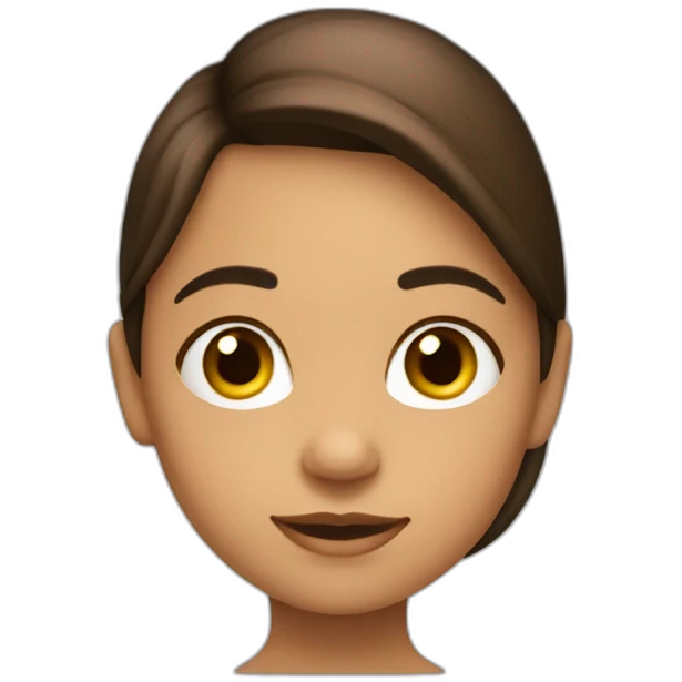 Niña de 8 años con pelo liso largo marrón emoji