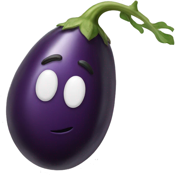Eggplant with white paint coming out emoji