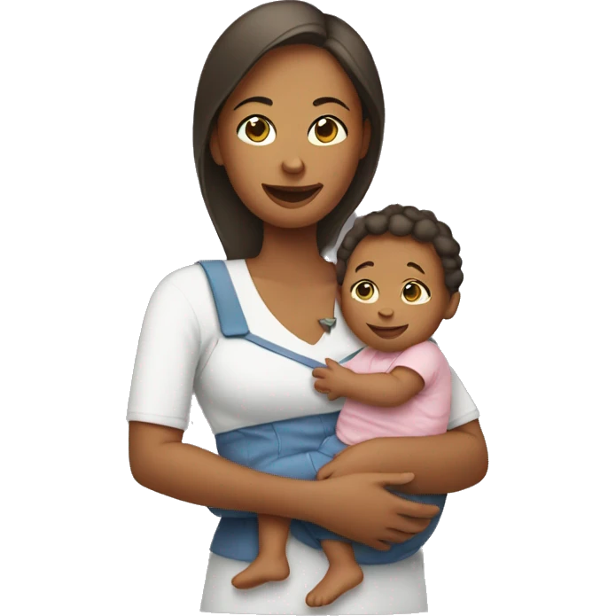 mom holding baby emoji