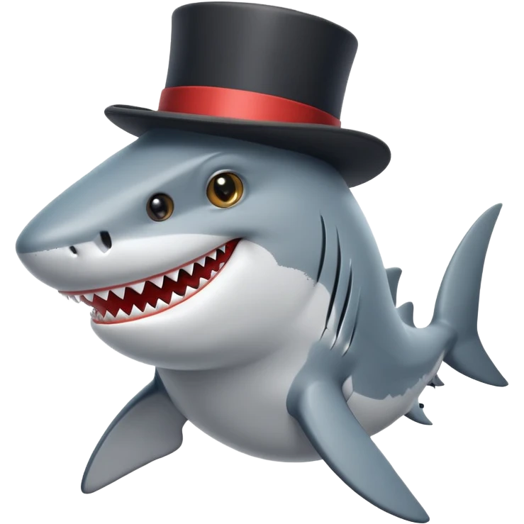Shark with a top hat emoji