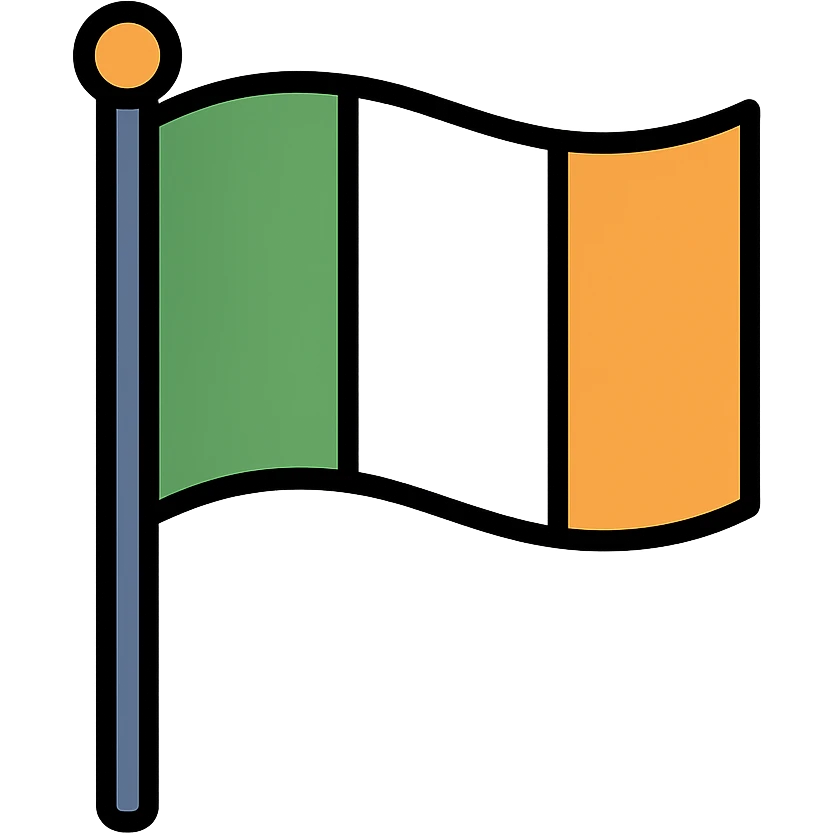 Irish flag on a pole emoji